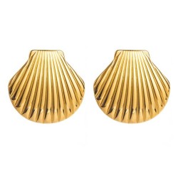 occidental style fashion stainless steel gold ear stud brief temperament geome..