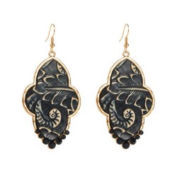 occidental style brief fashion real leather Embossing earrings trend Alloy dia..