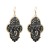 occidental style brief fashion real leather Embossing earrings trend Alloy diamond wind pattern leather Earring