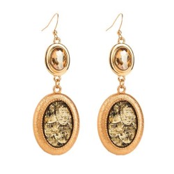 occidental style trend fashion Alloy diamond leather earrings woman retro temp..