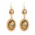 occidental style trend fashion Alloy diamond leather earrings woman retro temperament exaggerating long style