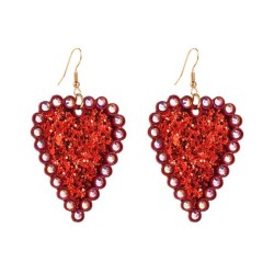  earrings leather sequin love exaggerating Earring super Alloy diamond earring..