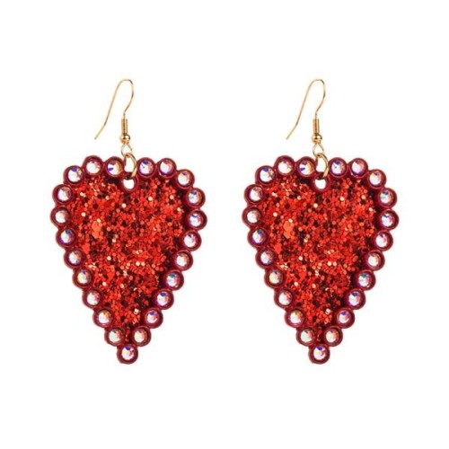  earrings leather sequin love exaggerating Earring super Alloy diamond earrings woman
