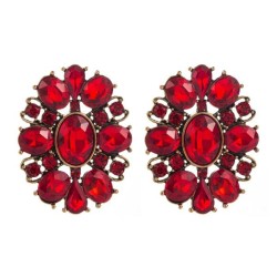 occidental style fashion retro Alloy diamond geometry earrings woman trend hig..