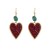 trend Alloy leather print embed turquoise earrings woman temperament high love Earring