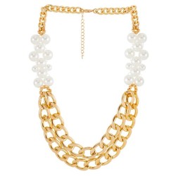 occidental style  fashion exaggerating Pearl Metal necklace woman