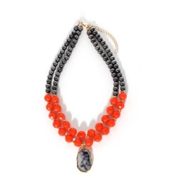occidental style multilayer exaggerating atmospheric Acrylic Beads chain neckl..