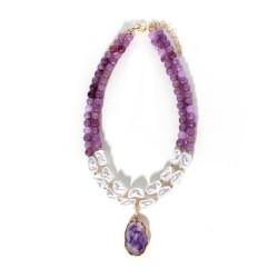  Pearl necklace occidental styleins wind woman all-Purpose