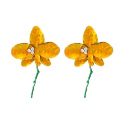 occidental style enamel flowers Earring samll exaggerating personality Alloy e..