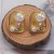 ins wind occidental style Pearl ear stud square flowers earring Alloy enamel diamond Earring earrings