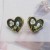 ins wind occidental style Pearl ear stud love flowers earring Alloy enamel diamond Earring earrings