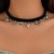 occidental style retro ethnic style head turquoise necklace  personality Cowboy velvet chain c