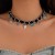 occidental style retro ethnic style head turquoise necklace  personality Cowboy velvet chain c