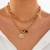 occidental style wind diamond leaf flower necklace  personality Metal chain buckle clavicle