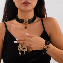 occidental style retro multilayer crystal chain  temperament palace drop tassel woman