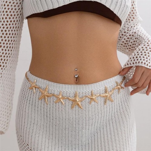 occidental style wind starfish chainbody chain imitate Pearl flowers chain