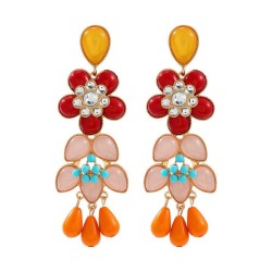  color fashion flowers exaggerating handmade earring earrings occidental style