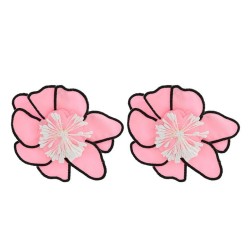 multicolor handmade Cloth imitate flowers earrings fashion layer temperament wind exaggerating big flowers