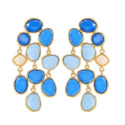 fashion color Bohemian style retro style occidental style handmade earrings
