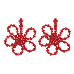 Bohemia handmade weave bow crystal flowers earrings occidental style personali..