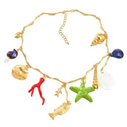 charm Shells necklace samll star pendant chain personality clavicle chain woma..