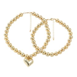 occidental style exaggerating two multilayer beads temperament samll heart-sha..