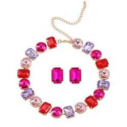  occidental style wind color fully-jewelled Rhinestone necklace exaggerating n..
