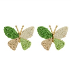  color handmade weave earrings small fresh butterfly ear stud Bohemia wind Ear..