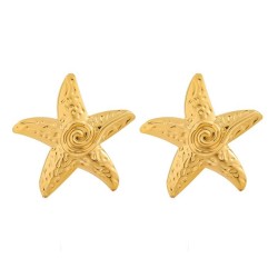 new Alloy starfish pattern gold earrings occidental style