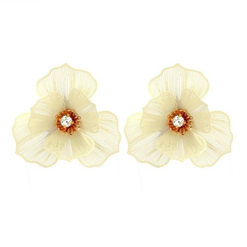 occidental style summer flowers hollow colorful earrings woman Alloy multilayer temperament sweet high Earring