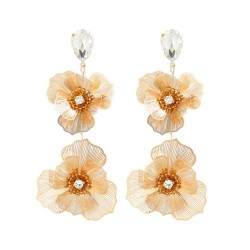 occidental style temperament multilayer hollow flowers earrings woman diamond ..