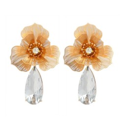 diamond geometry flowers hollow pendant earrings high fashion temperament Earr..