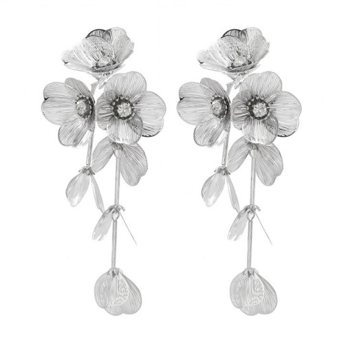  zircon flowers petal tassel ear stud small fresh sweet personality earrings samll wind Earring