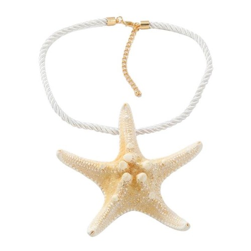  wind natural starfish pendant necklace woman