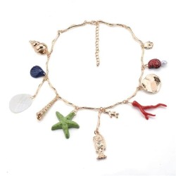 za new occidental style exaggerating enamel starfish Alloy necklace more fitti..