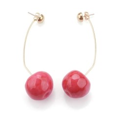 ins lovely cherry earrings temperament long style earring occidental style Ear..
