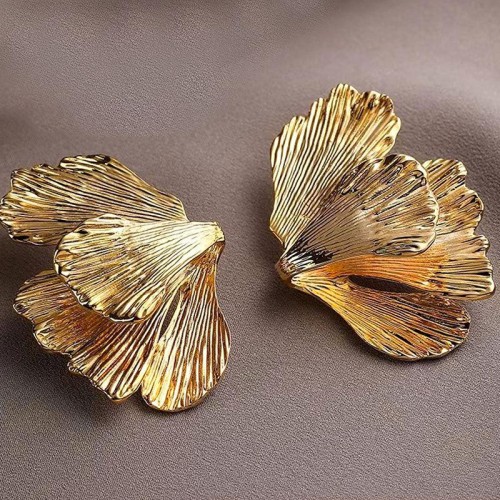 occidental style Metal flowers earrings high Earring silver ear stud woman exaggerating retro