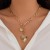 occidental style  fashion sun embed zircon necklace woman  geometry Alloy love tassel clavicle chain