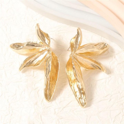  personality retro trend fashion occidental style wind Alloy vertical leaf ear stud brief samll