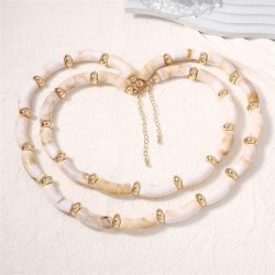 summer occidental style personality Irregular bamboo Double layer necklace   f..