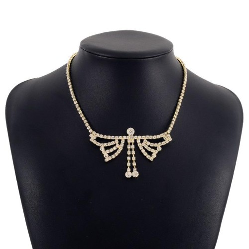  geometry creative chain  fashion three-dimensional butterfly fully-jewelled temperament fashion necklace