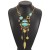 occidental style ethnic style exaggerating pattern embed turquoise Alloy necklace  retroY chain