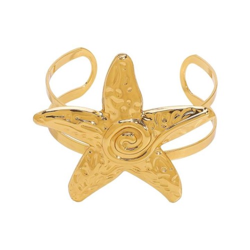 occidental style personality exaggerating Metal starfish Modeling opening bangle  summer wind retro