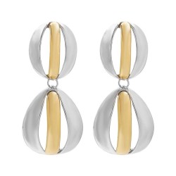 E occidental style gold silver color geometry Alloy earrings  personality saml..