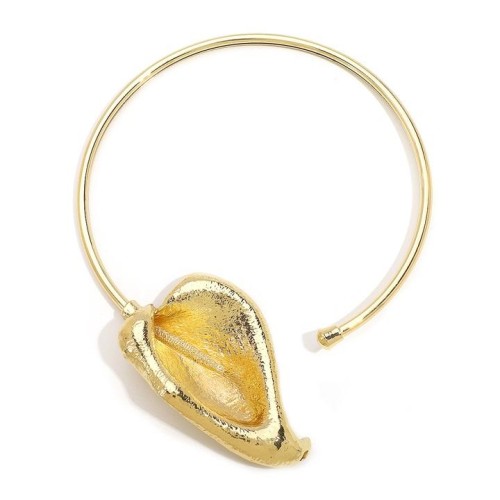 occidental style exaggerating leaves three-dimensional Metal wind Collar  retro samll high necklace woman