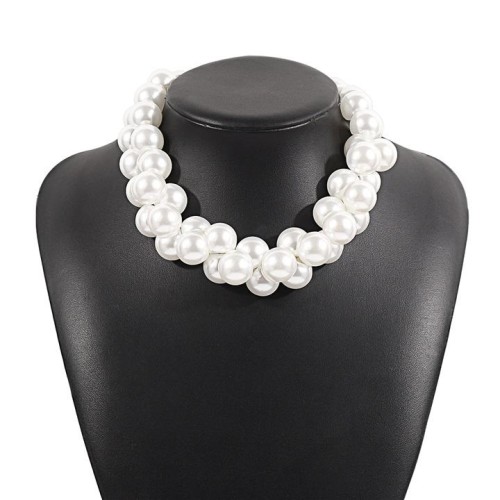occidental style same style imitate Pearl necklace  exaggerating big Pearl temperament clavicle chain