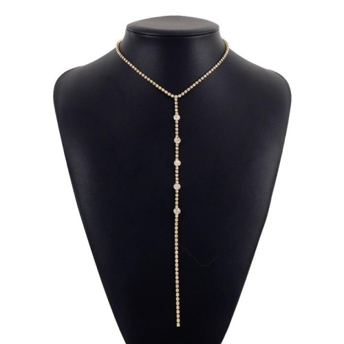 brief long styleY chain  samll geometry Rhinestone necklacenecklace