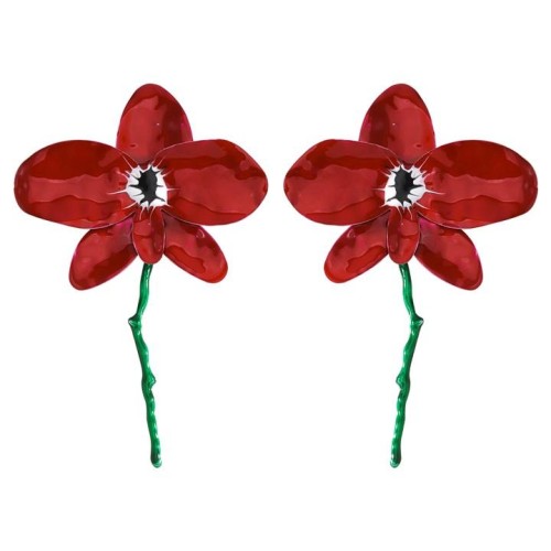  occidental style exaggerating enamel flowers earrings wind fashion sweet all-Purpose high Earring