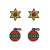 occidental style fashion christmas day ear stud set day Santa Claus lady