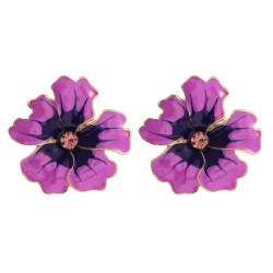 exaggerating enamel handmade flowers multicolor earrings woman